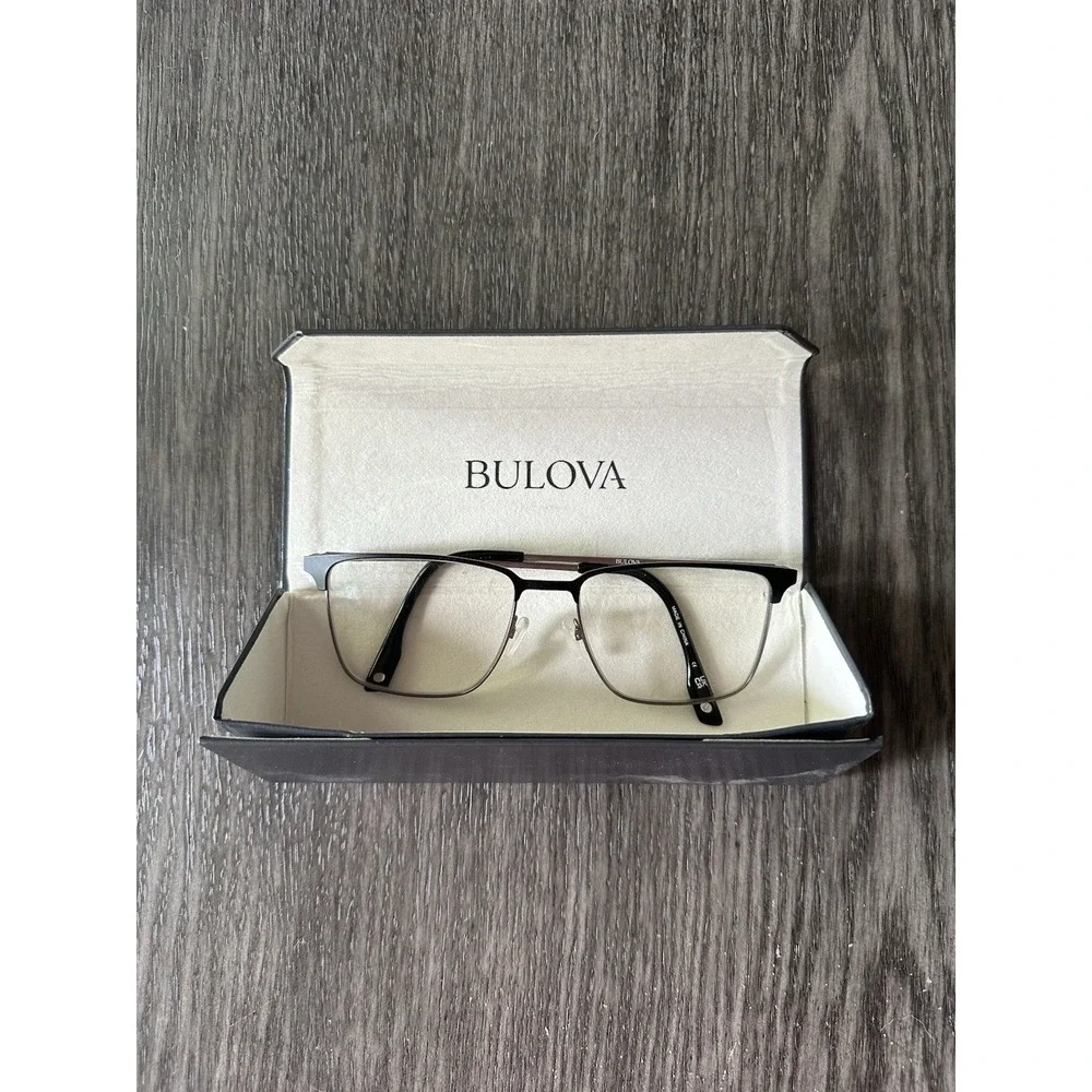 Bulova Eyeglasses, Frames Only, Hoodsport Black 55-17-145 Metal Frames With Case